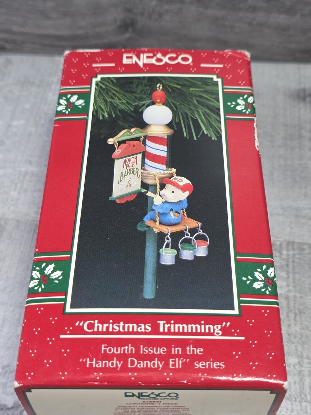 Enesco “Christmas Trimming” Fourth Issue in the Handy Dandy Elf Series 1991 g44